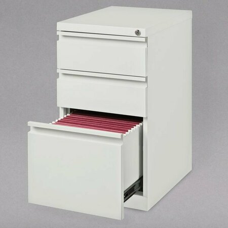 HIRSH INDUSTRIES 19353 White Mobile Pedestal Letter File Cabinet with 2 Box Drawers & 1 File Drawer 42019353